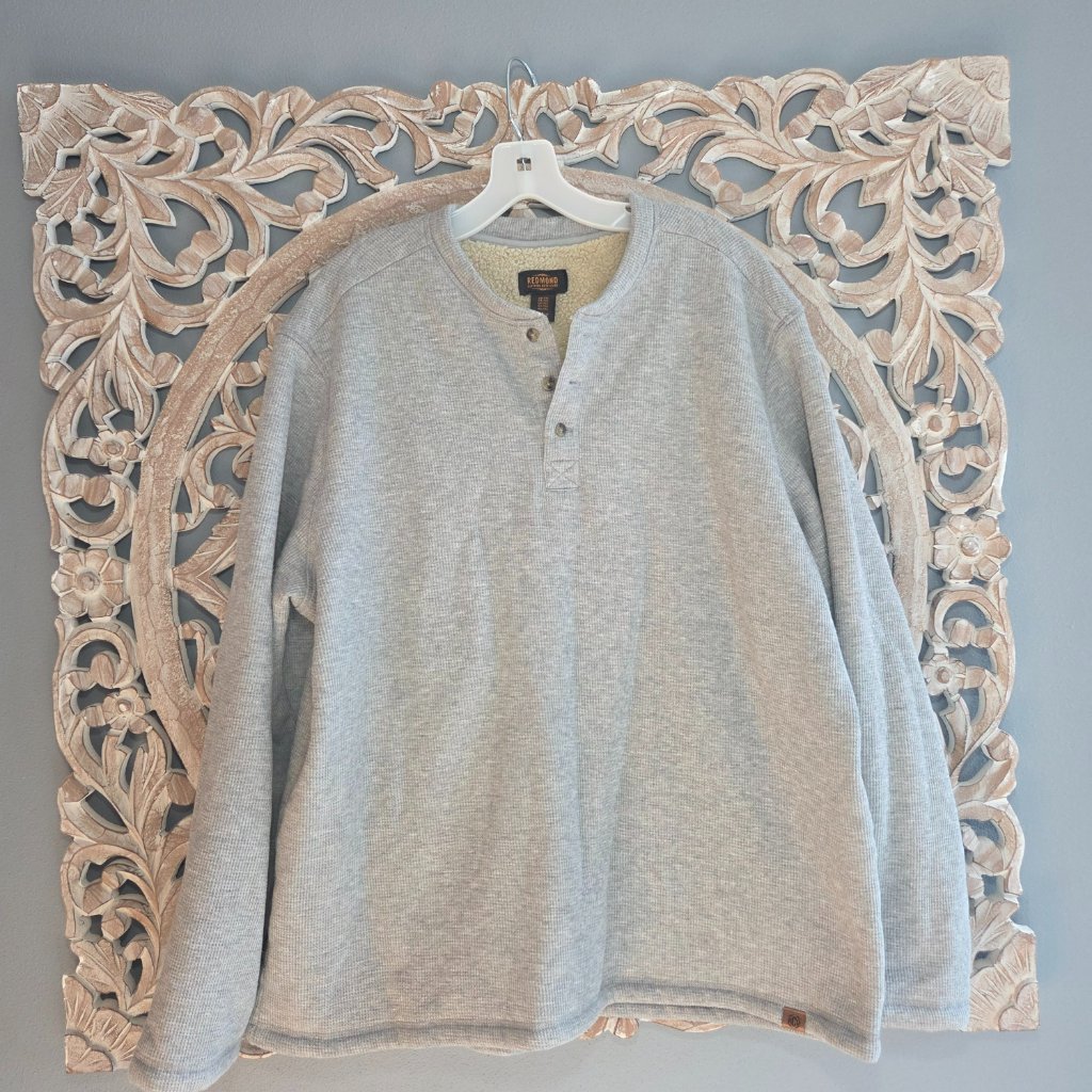 Redmond Clothing Outfitters Grey Henley With Fleece Lining Size Xxl Womens